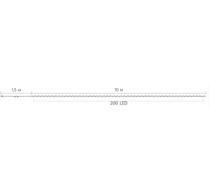 Гірлянда внутрішня DELUX STRING С 200LED 10m білий/прозорий IP20