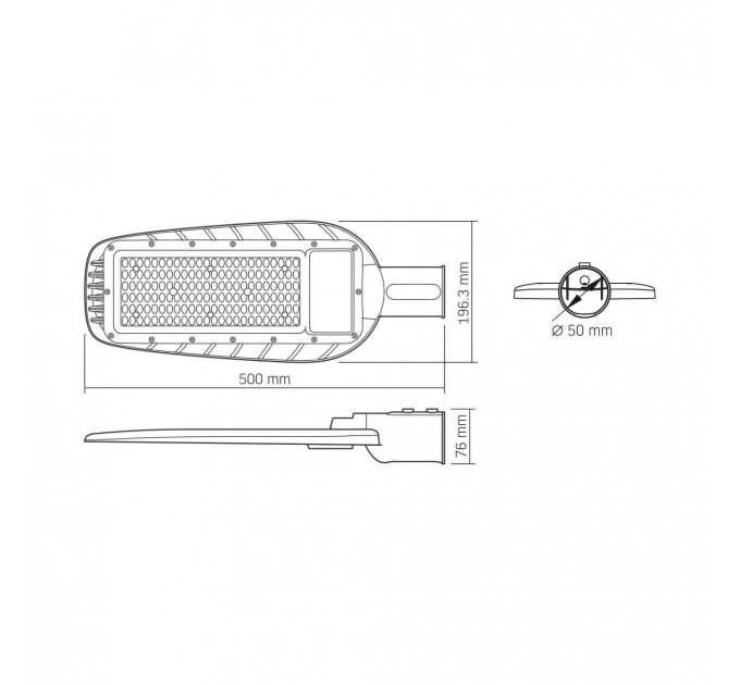 LED ліхтар вуличний IP65 100W 10000Lm 5000K VL-SLE16-1005