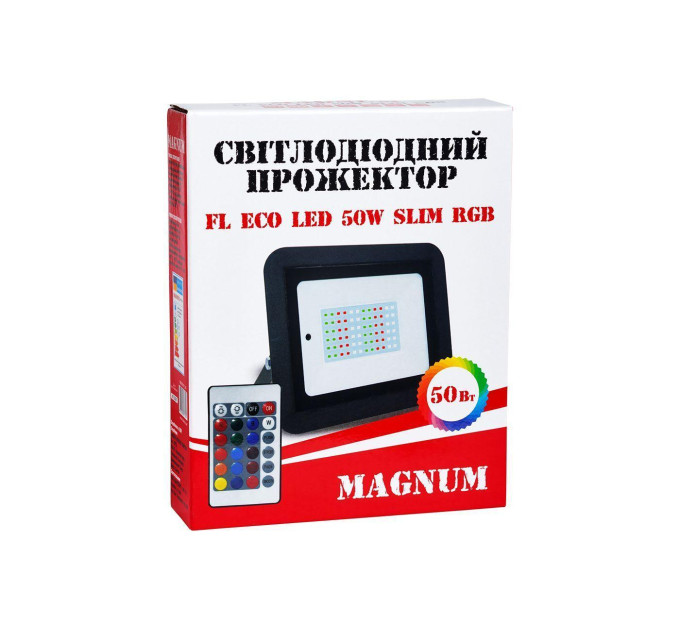 Прожектор світлодіодний MAGNUM FL ECO LED 50Вт slim RGB IP65