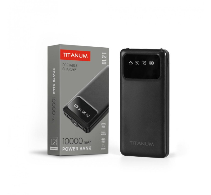 Повербанк 10000mAh TITANUM OL21 Black TPB-OL21-B - 484145