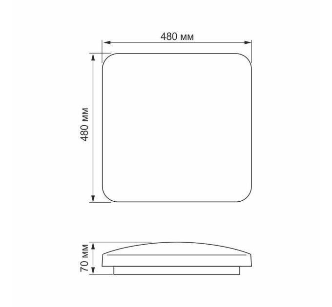 LED світильник настінно-стельовий Квадрат VIDEX 48W 4100K Матовий VL-CLS-484M - 299204