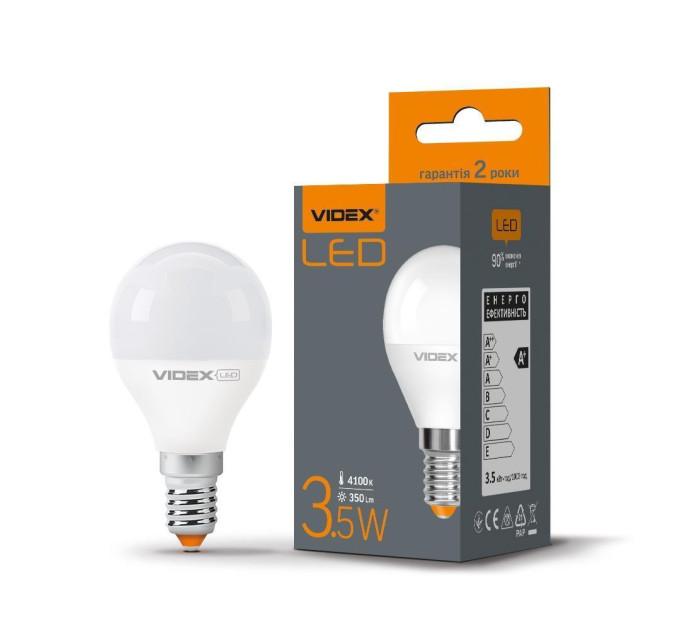 LED лампа VIDEX G45e 3.5W E14 4100K VL-G45e-35144 - 292502
