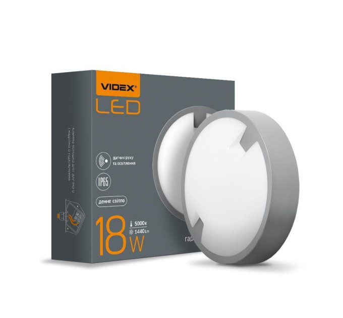 LED світильник IP65 круглий VIDEX 18W 5000K сенсорний VL-BH12R-185-S - 299174