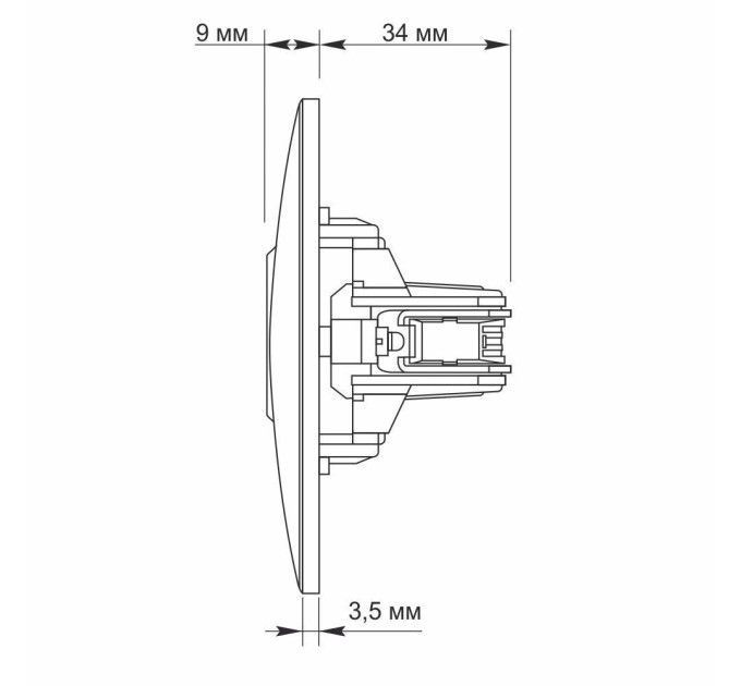 Розетка TV одинарна телевізійна кремова VIDEX BINERA VF-BNSK1TVME-CR - 296074
