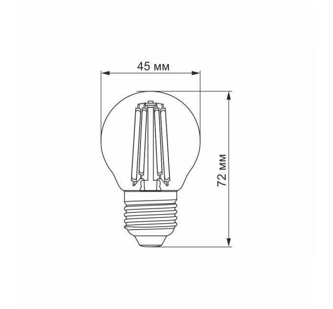 LED лампа VIDEX Filament G45FA 6W E27 2200K бронза VL-G45FA-06272 - 299068