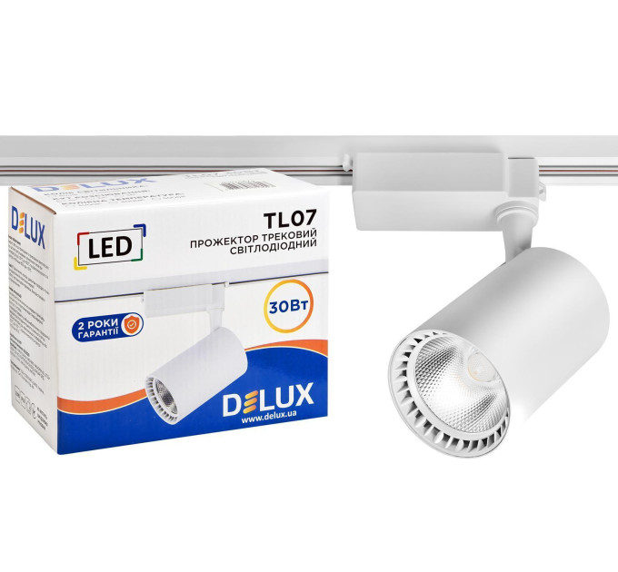 Прожектор світлодіодний трековий DELUX TL07 30 Вт 36° 4000K білий