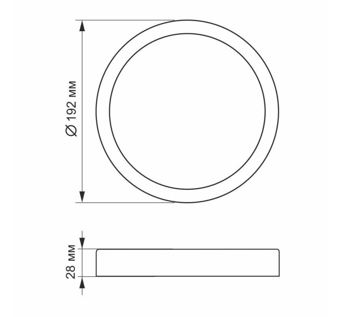 LED Світильник круглий накладний VIDEX 18W 5000K Black VL-DLRS-185B - 485036