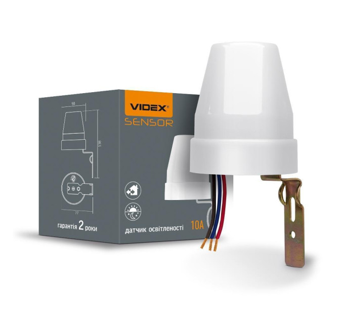 Датчик освітленості VIDEX VL-SN02 10A 220V фотометричний VL-SN02 - 299303
