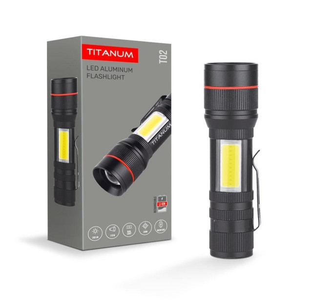 Портативний світлодіодний ліхтарик TITANUM TLF-T02 200Lm 6500K TLF-T02 - 483278