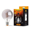 LED лампа VIDEX Filament G95FGD 4W E27 2100K дімерна графіт VL-G95FGD-04272 - 296593