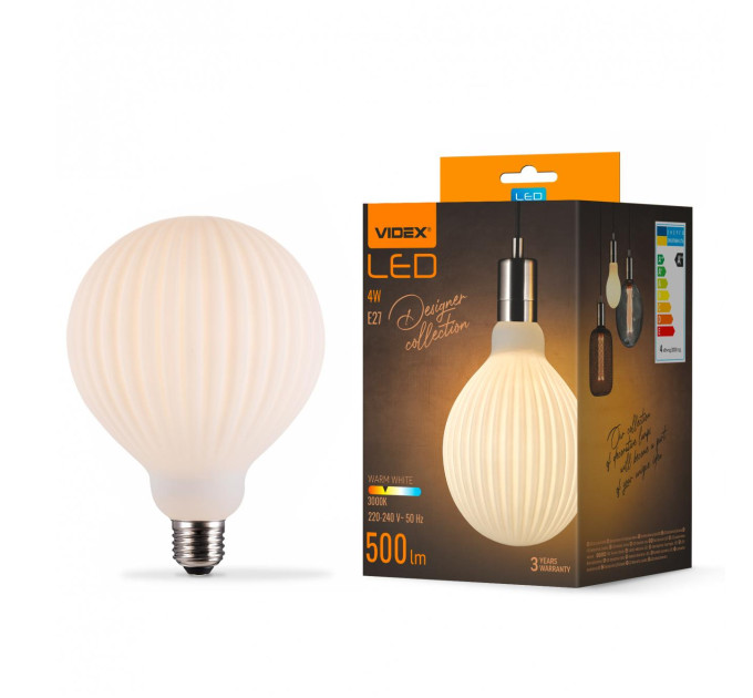 LED лампа VIDEX Filament VL-DG125175-WZTMO 4W E27 3000K Matt opal VL-DG125175-WZTMO - 484541