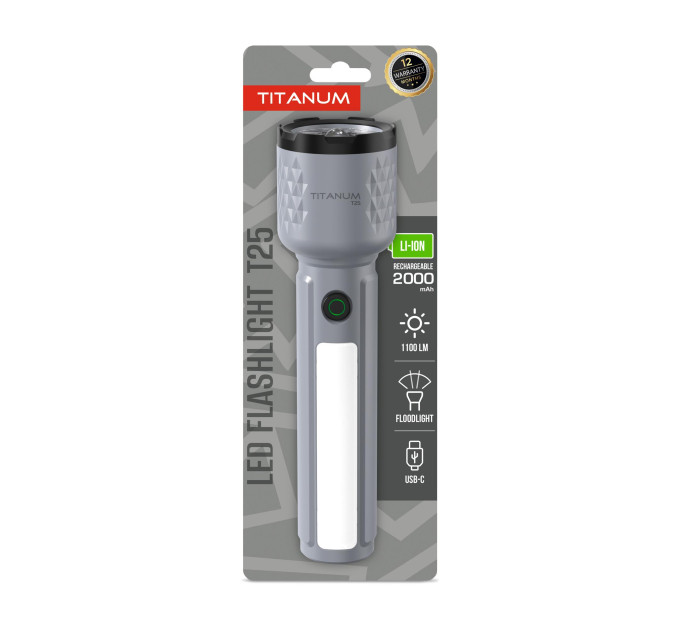 Портативний світлодіодний ліхтарик TITANUM TLF-T25 1100Lm Gray TLF-T25 - 489911