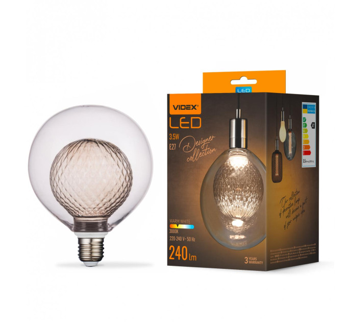 LED лампа VIDEX Filament VL-DG125-BB80LF 3.5W E27 3000K Bulb in bulb VL-DG125-BB80LF - 484503