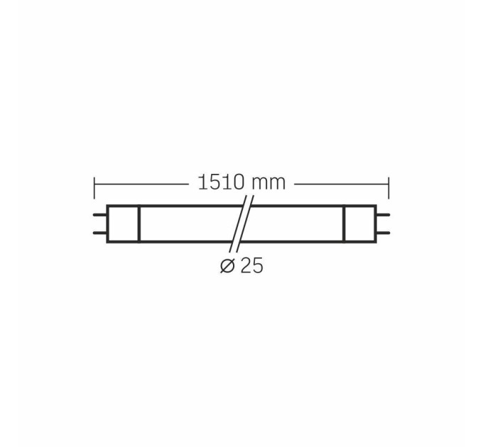 LED лампа VIDEX T8 24W 1.5M 4000K 185-265V матова VLE-T8-24154 - 540701