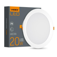 LED світильник Back вбудований круглий VIDEX 20W 5000K VL-DLBR-205 - 480499