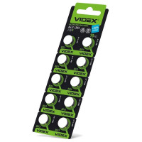 Батарейка годинникова Videx AG13/LR44 BLISTER CARD 10 шт AG13/10B/1.5V - 291666
