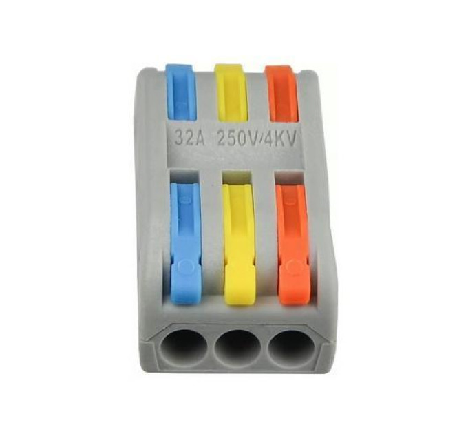 Клема швидкого монтажу 3x3х4 мм² прохідна PCT-2-3-C ACKO (A0130010112)