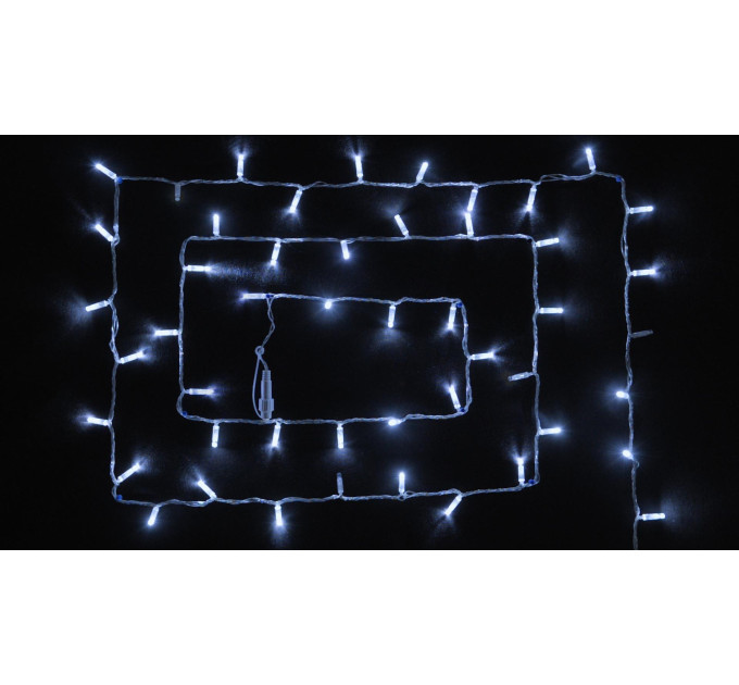 Гірлянда зовнішня DELUX STRING 100 LED 10m (2x5m) flash білий/прозорий IP44 EN