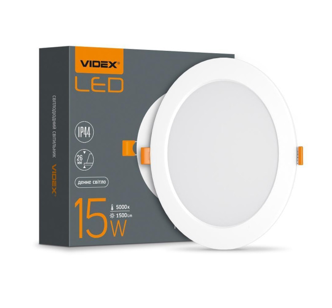 LED світильник Back вбудований круглий VIDEX 15W 5000K VL-DLBR-155 - 480475