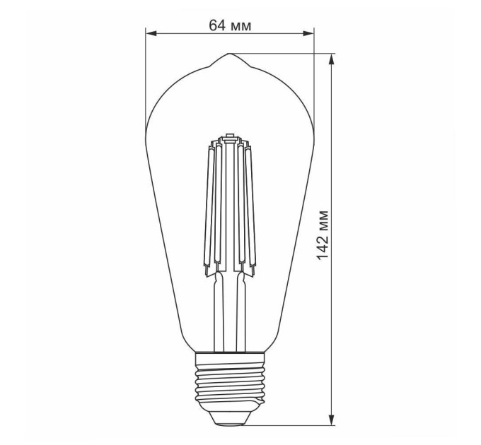 LED лампа VIDEX Filament ST64FAD 6W E27 2200K дімерна бронза VL-ST64FAD-06272 - 293837