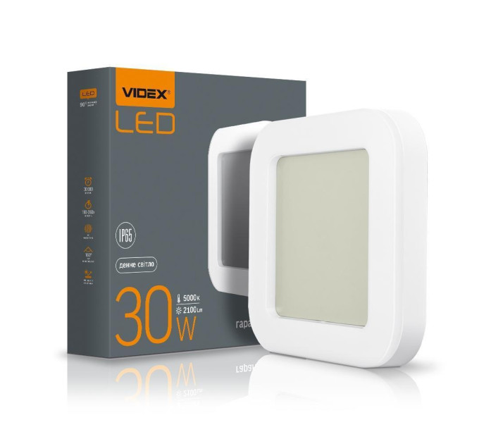 LED світильник ART IP65 квадратний VIDEX 30W 5000K VL-BHFS-305 - 299143