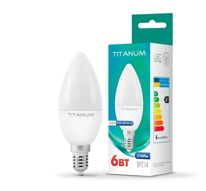 LED лампа TITANUM C37 6W E14 4100K TLС3706144 - 297521