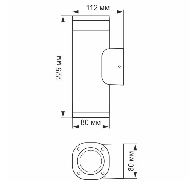 LED Світильник архітектурний AR072G IP54 VIDEX GU10x2 VL-AR072G - 480901