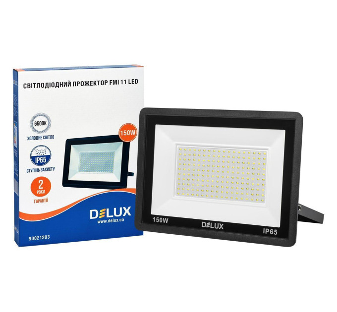 Прожектор світлодіодний DELUX FMI 11 LED 150Вт 6500К IP65 чорний