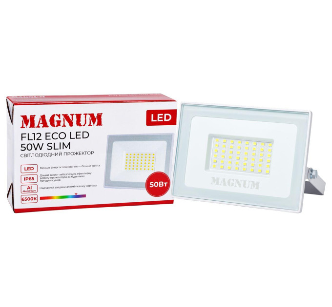 Прожектор світлодіодний MAGNUM FL12 ECO LED 50Вт slim біл. 6500К IP65