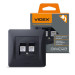Розетка CAT6+CAT3 подвійна чорний графіт VIDEX BINERA VF-BNSK2PC6TF3-BG - 295626