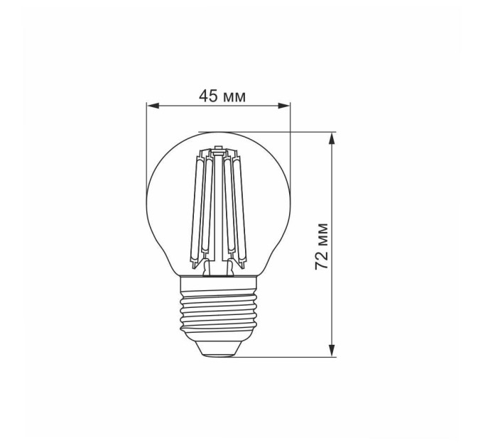 LED лампа VIDEX Filament G45F 6W E27 3000K VL-G45F-06273 - 299051