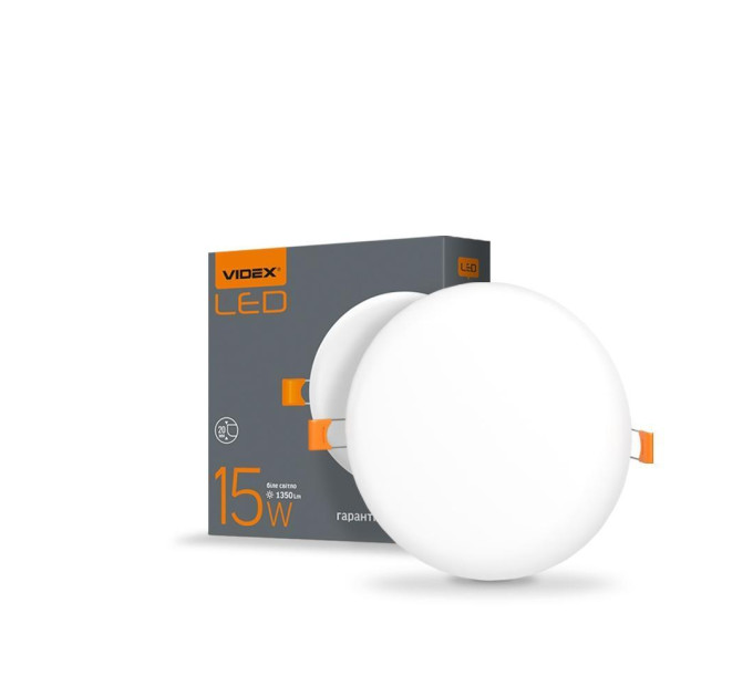 LED світильник безрамковий круглий VIDEX 15W 4100K VL-DLFR-154 - 298207