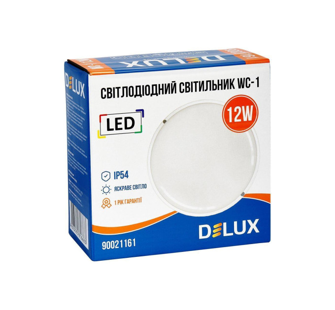 Світильник світлодіодний настінно-стельовий DELUX WPL LED 60 12 Вт 4000К IP54 накладний