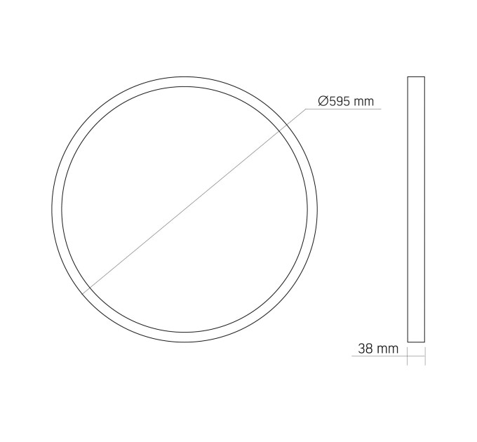 LED панель кругла VIDEX PBR600 48W 3000-4000-6000K 230V VL-PBR600-48CW - 489584