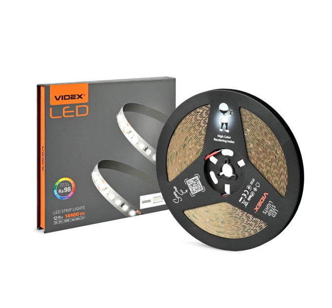 LED стрічка VIDEX DC12V 120W 10M 6000K Ra98 IP20 (VL-LST28144-12126-B10) VL-LST28144-12126-B10 - 486125