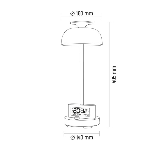 LED лампа настiльна з акумулятором VIDEX VL-TF24W 8W 4000K+RGB White VL-TF24W - 400226
