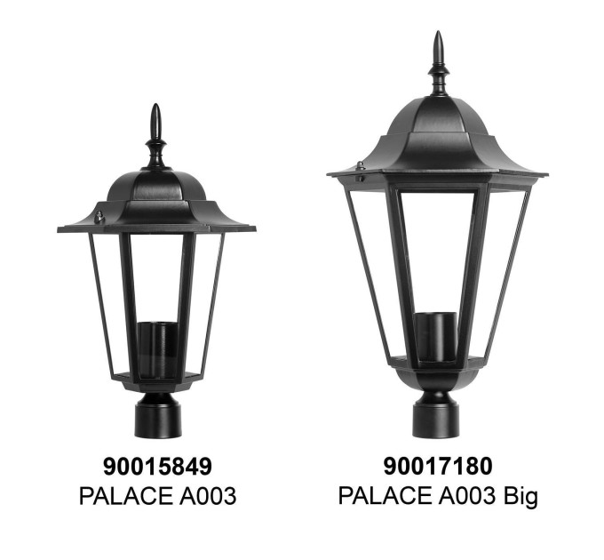 Cвітильник садово-парковий PALACE A003 Big 60Вт Е27 чорний