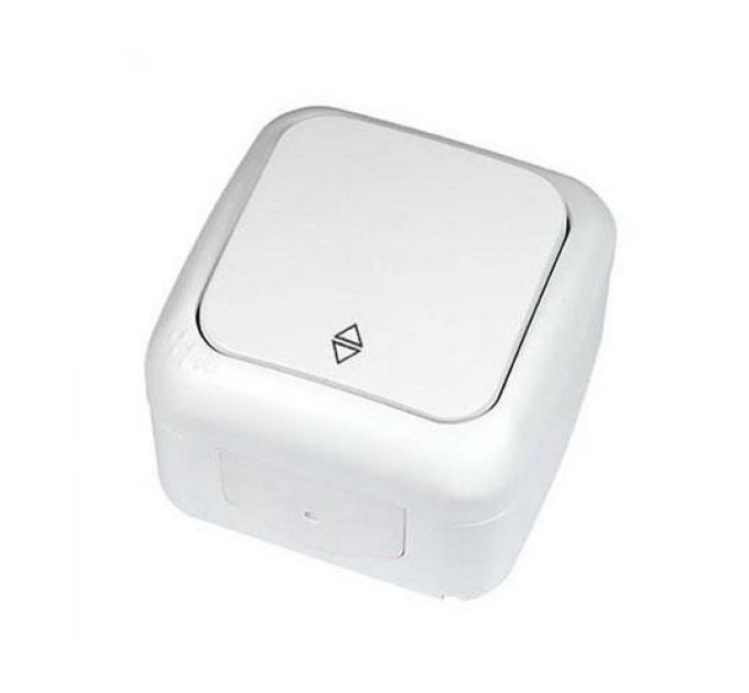 Вимикач VI-KO Palmiye білий 1кл прохідний накладний IP54 (90555404)