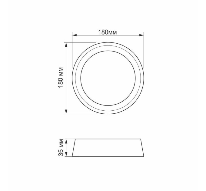 LED Світильник круглий накладний TITANUM 18W 5000K 220V TL-BHR20-185 - 482653