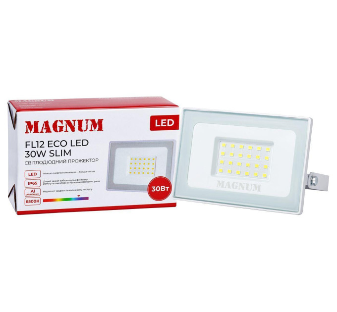 Прожектор світлодіодний MAGNUM FL12 ECO LED 30Вт slim біл. 6500К IP65