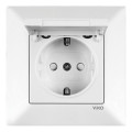 Розетка VI-KO Meridian біла 1-на з заземленням з кришкою (90970012-WH)