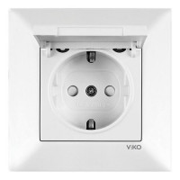 Розетка VI-KO Meridian біла 1-на з заземленням з кришкою (90970012-WH)