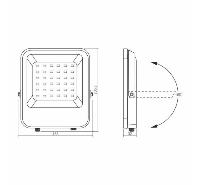 LED прожектор VIDEX 50W RGB 220V (VL-F3-50-RGB) VL-F3-50-RGB - 482981