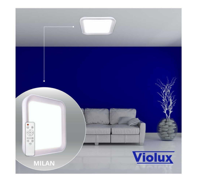 Світильник LED smart MILAN+пульт 72W 3000-6000K IP20 квадрат ( 220215 )