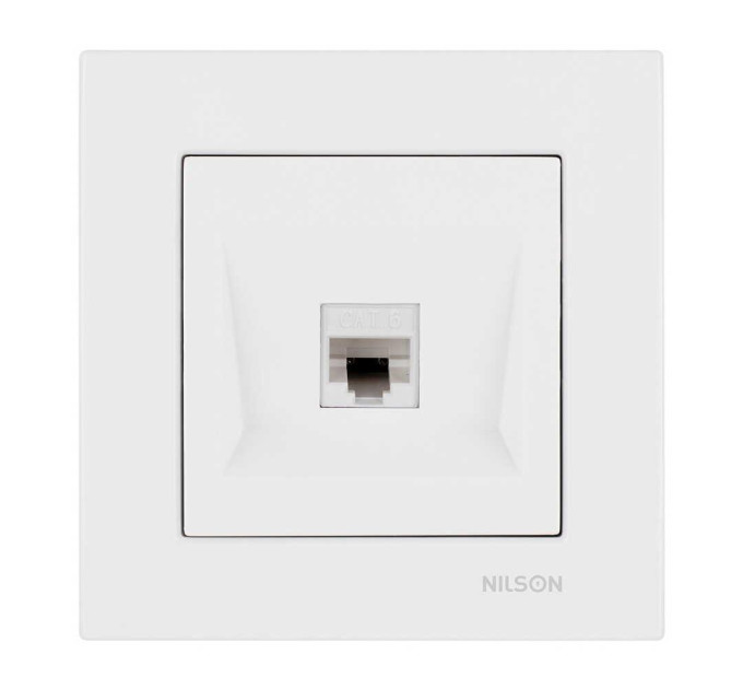 Розетка Nilson Moda біла комп'ютерна CAT6e RJ45 ( 21112045 )