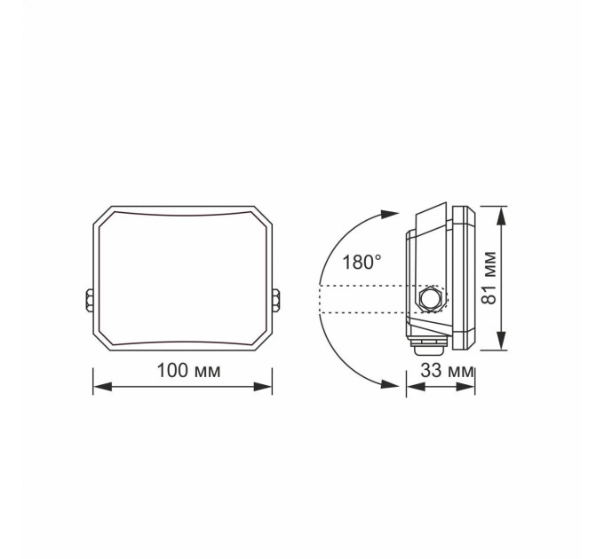 LED прожектор VIDEX F3 20W 5000K 220V Black (VLE-F3-0205B) VLE-F3-0205B - 542439