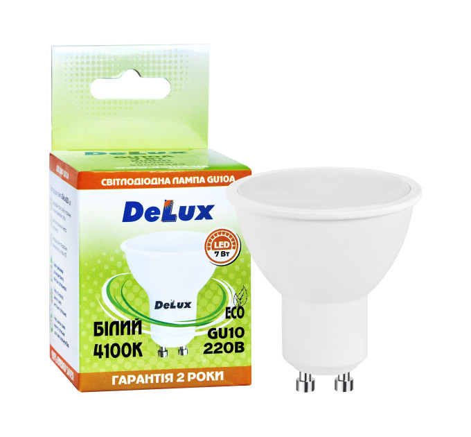 лампа світлодіодна DELUX GU10A 7Вт 4100K 12В GU10 білий