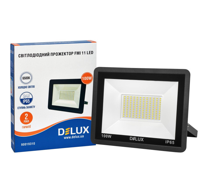Прожектор світлодіодний DELUX FMI 11 LED 100Вт 6500К IP65 чорний