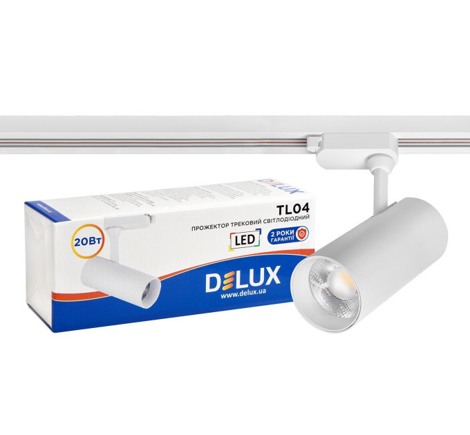 Прожектор світлодіодний трековий DELUX TL04 20 Вт 36° 4000K білий