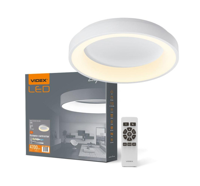 LED світильник VIDEX EDGE-RC-72W-WHITE (VLE-ERC-72W) VLE-ERC-72W - 542187